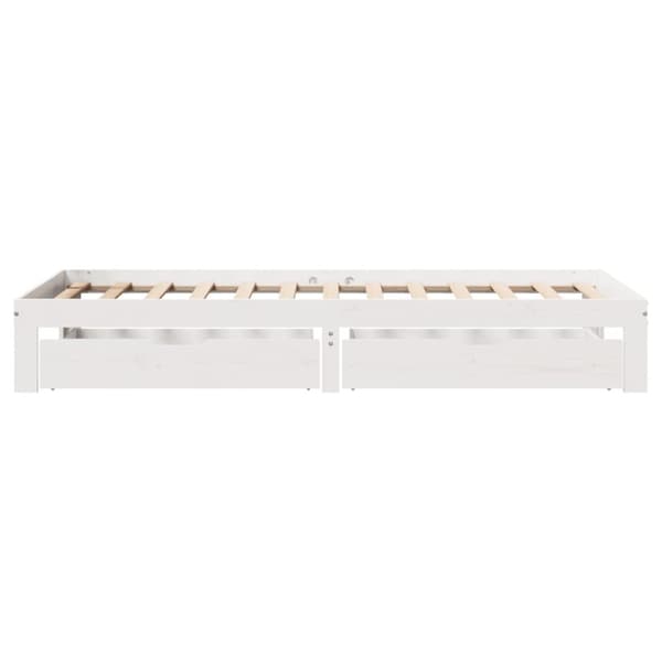 sengeramme med skuffer 75x190 cm massivt fyrretræ hvid