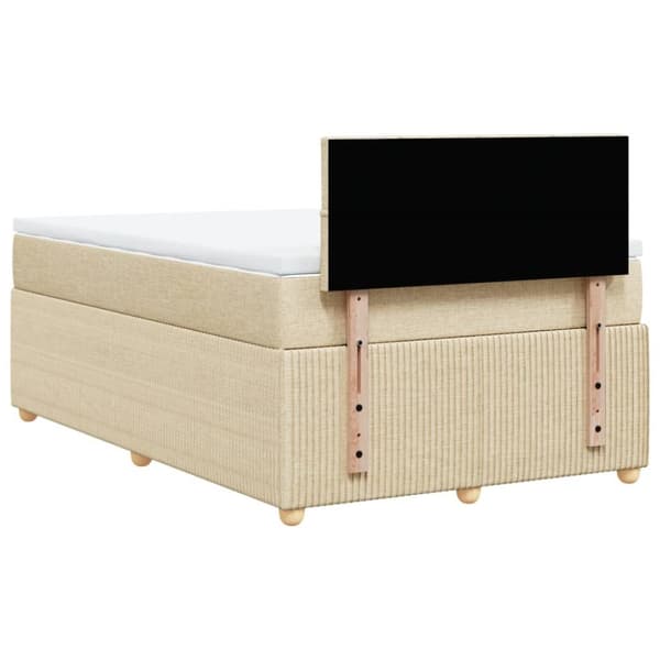 kontinentalseng med madras 120x190 cm stof cremefarvet