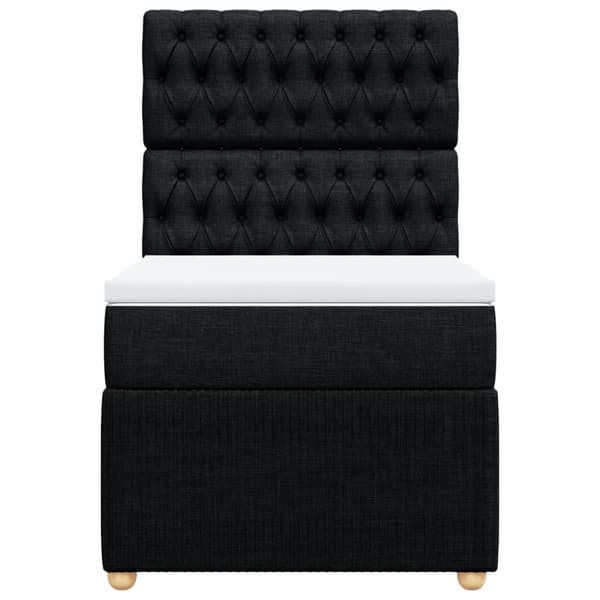 kontinentalseng med madras 100x200 cm stof sort