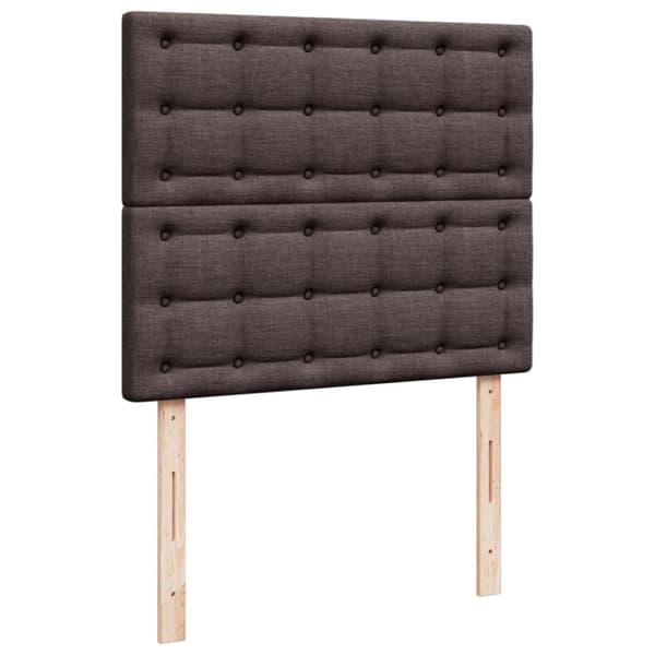 Ramsäng med madrass mörkbrun 120x190 cm tyg