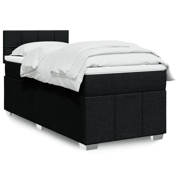 kontinentalseng med madras 80x200 cm stof sort