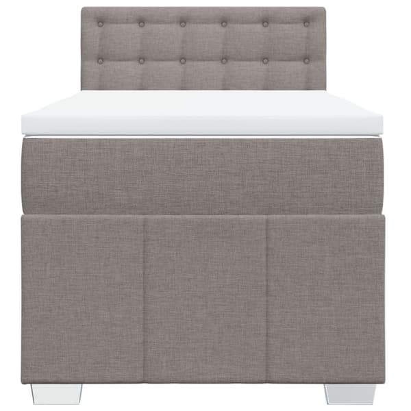 kontinentalseng med madras 80x200 cm stof gråbrun