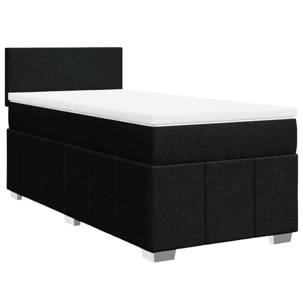 kontinentalseng med madras 90x190 cm stof sort