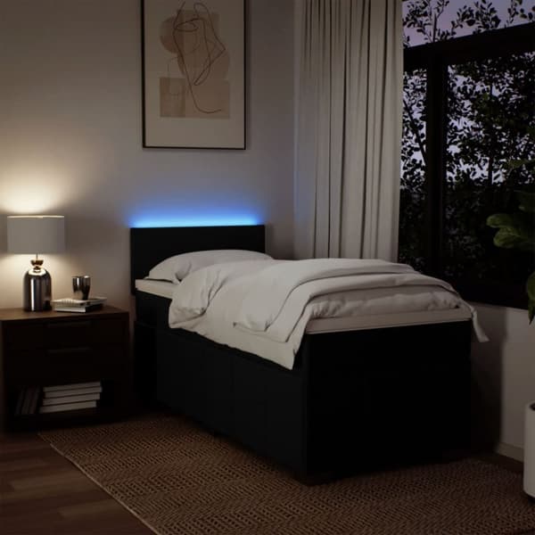 kontinentalseng med madras 90x190 cm stof sort