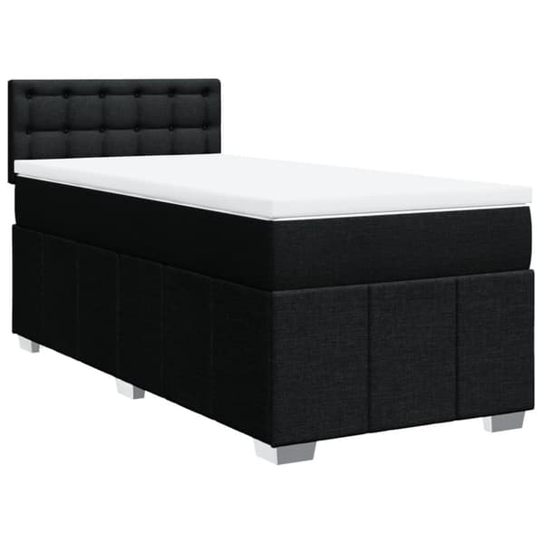 kontinentalseng med madras 90x190 cm stof sort
