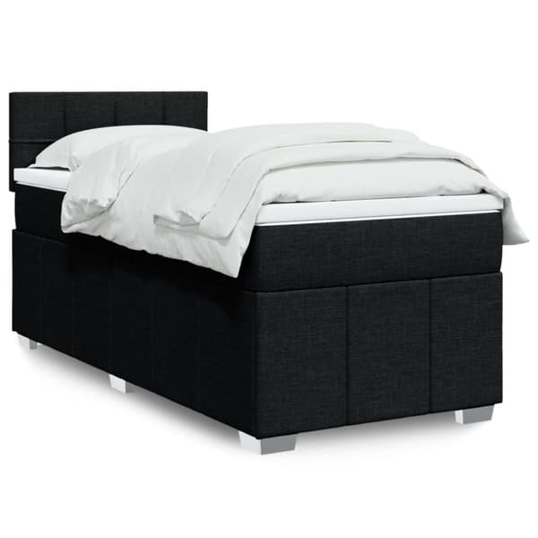 kontinentalseng med madras 90x200 cm stof sort