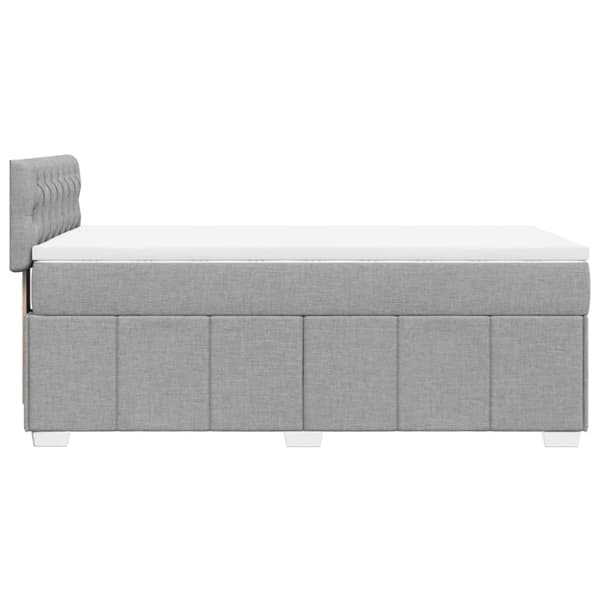 Continental sänky patjalla Vaaleanharmaa kangas 90x200 cm