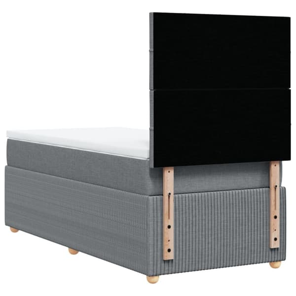 Continental Sänky patjalla Vaaleanharmaa kangas 80x200 cm