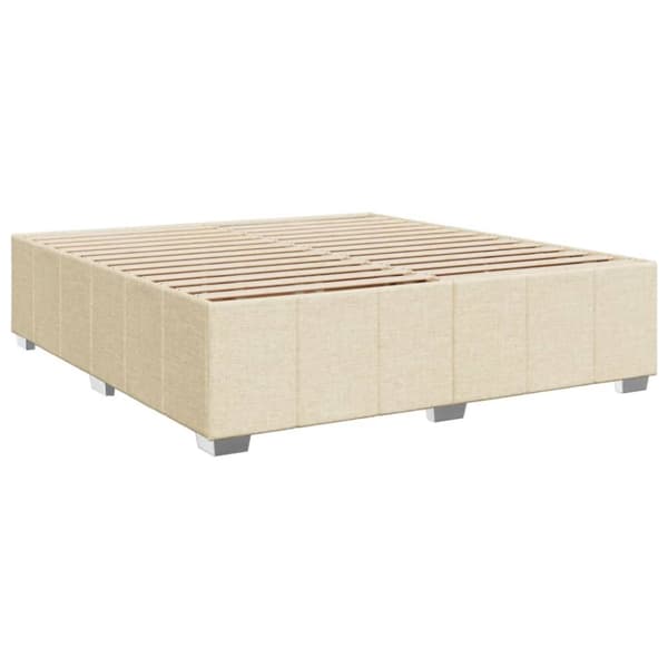 kontinentalseng med madras 200x200 cm stof cremefarvet