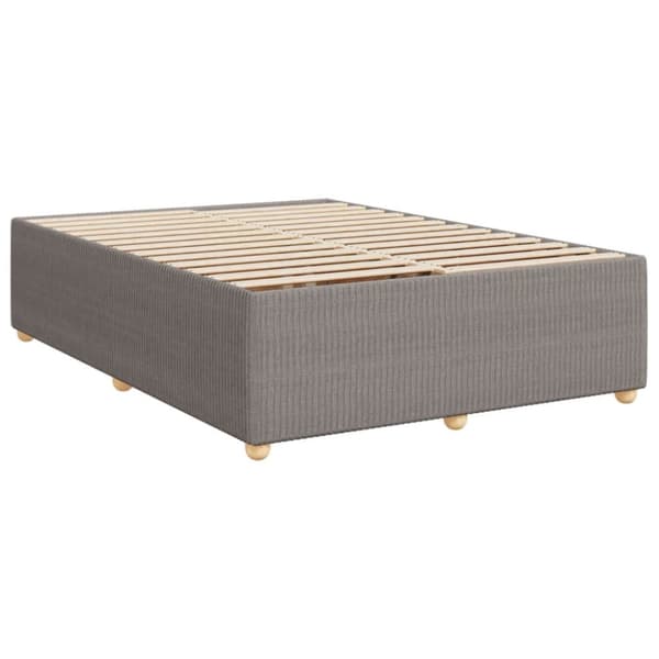 kontinentalseng med madras 140x190 cm stof gråbrun