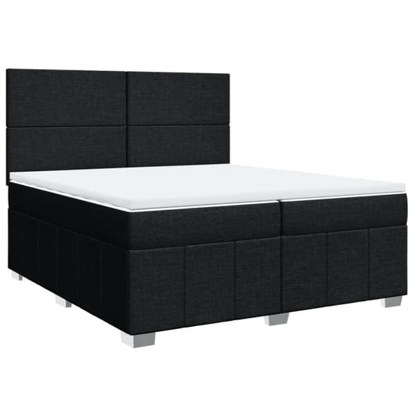 kontinentalseng med madras 200x200 cm stof sort