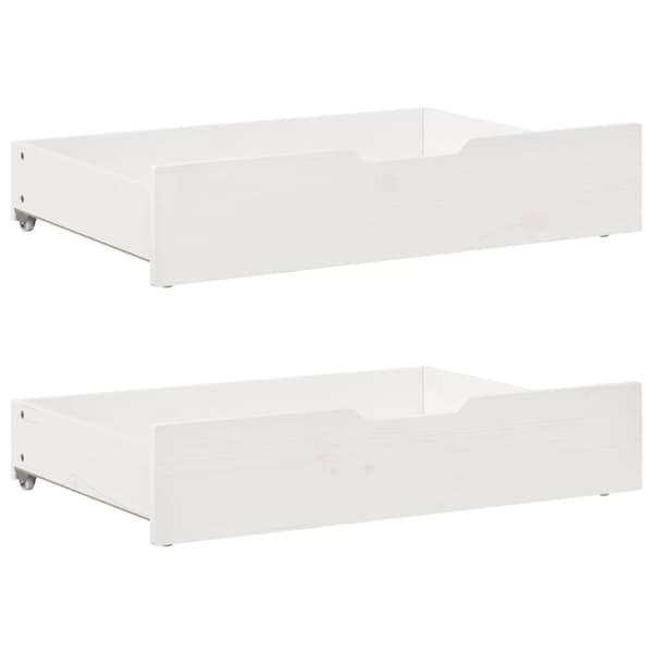 Dagbädd utdragbar med lådor utan madrass vit 90x190 cm
