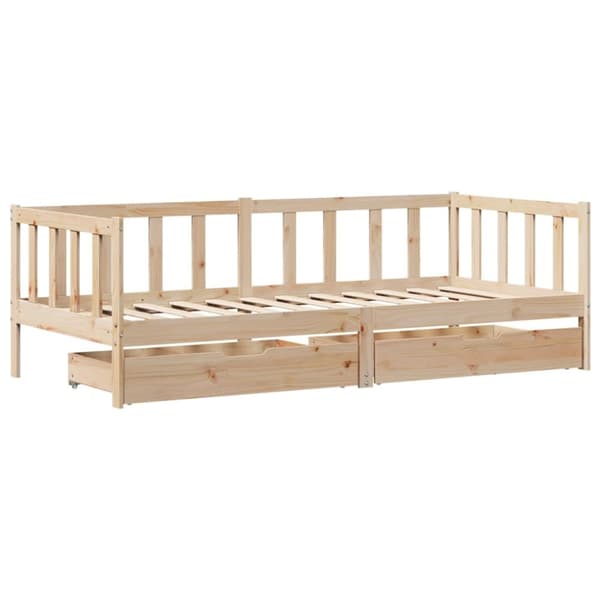 daybed med skuffer 80x200 cm massivt fyrretræ