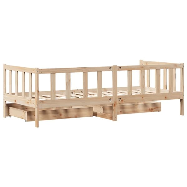 daybed med skuffer 80x200 cm massivt fyrretræ