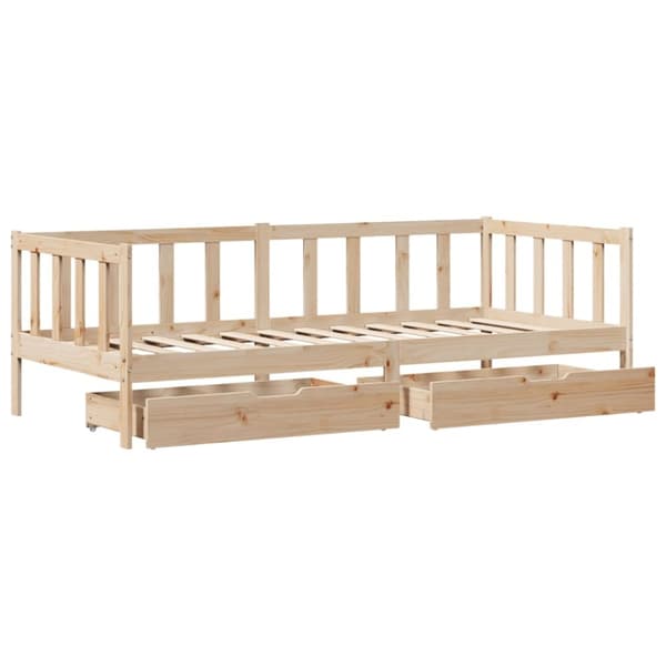 daybed med skuffer 80x200 cm massivt fyrretræ