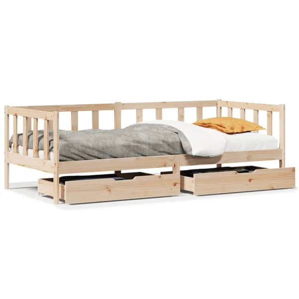 daybed med skuffer 80x200 cm massivt fyrretræ