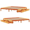 Miniatyrbillede 9 af 10: sengeramme med skuffer 180x200 cm massivt fyrretræ gyldenbrun