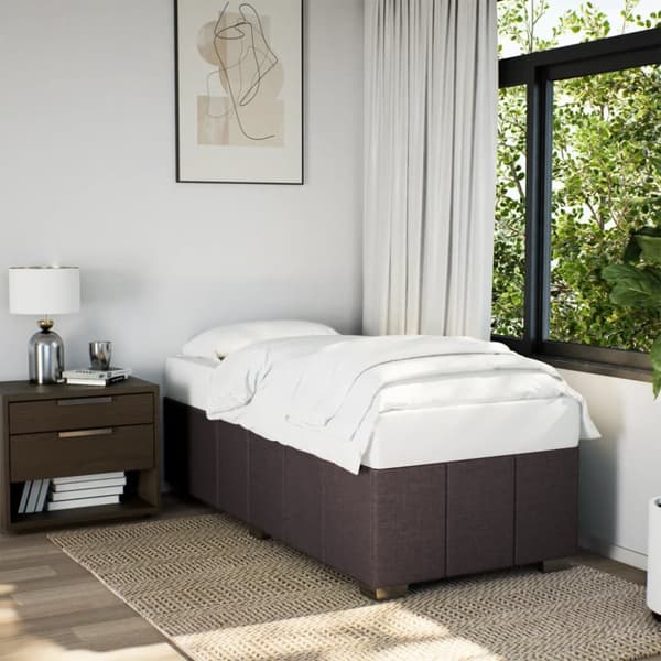 Sengeramme uden madras Mørkebrun 100x200 cm Stof