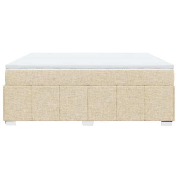 kontinentalseng med madras 200x200 cm stof cremefarvet