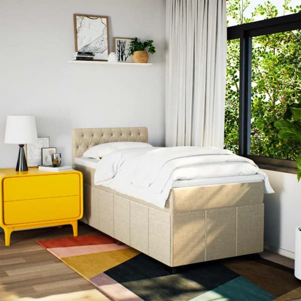 Continental sänky patjalla Cream Kangas 90x190 cm