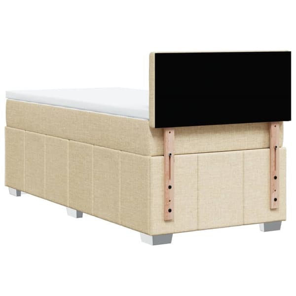 kontinentalseng med madras 90x190 cm stof cremefarvet