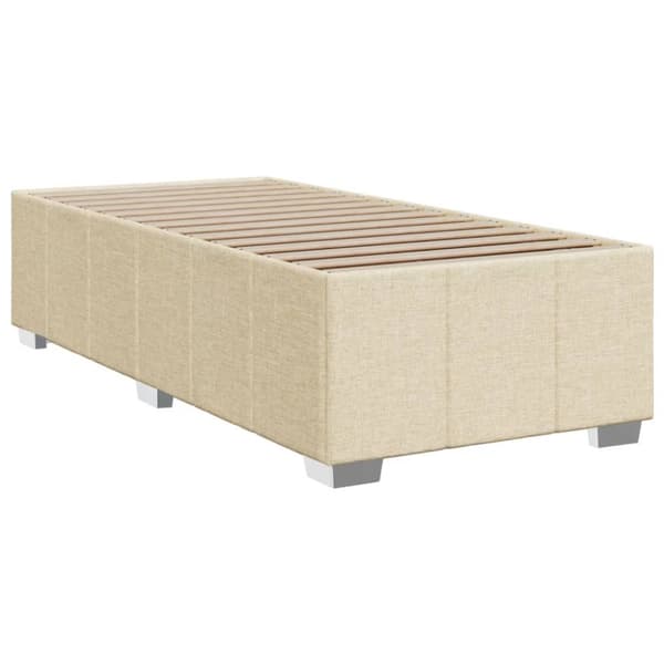 kontinentalseng med madras 90x190 cm stof cremefarvet