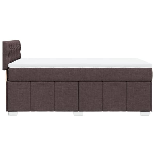 Ramsäng med madrass mörkbrun 100x200 cm tyg