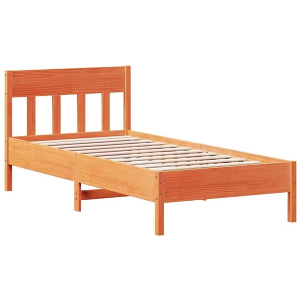 sengeramme uden madras 100x200 cm massivt fyrretræ gyldenbrun