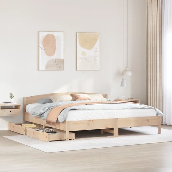 sengeramme uden madras 200x200 cm massivt fyrretræ