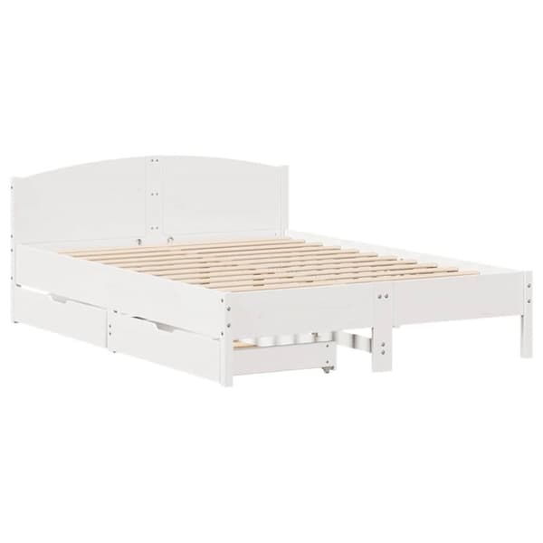 sengeramme uden madras 160x200 cm massivt fyrretræ hvid
