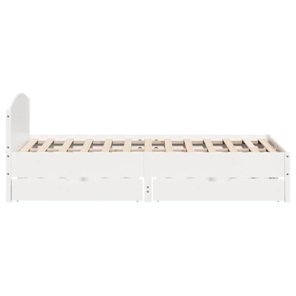 sengeramme uden madras 160x200 cm massivt fyrretræ hvid
