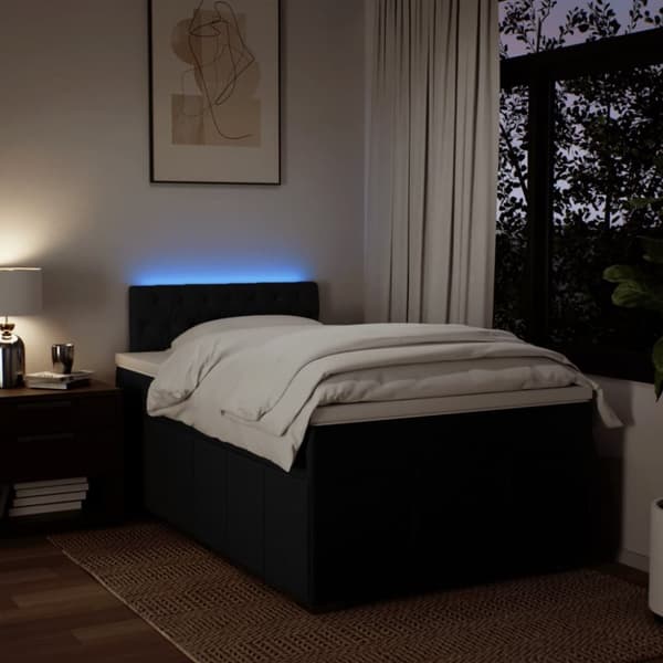 kontinentalseng med madras 120x190 cm stof sort