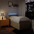 Miniatyrbillede 4 af 10: kontinentalseng med madras 100x200 cm stof cremefarvet