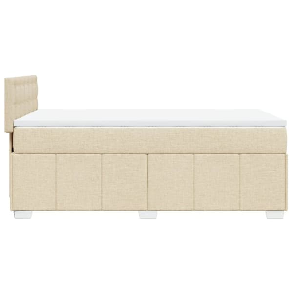 kontinentalseng med madras 100x200 cm stof cremefarvet