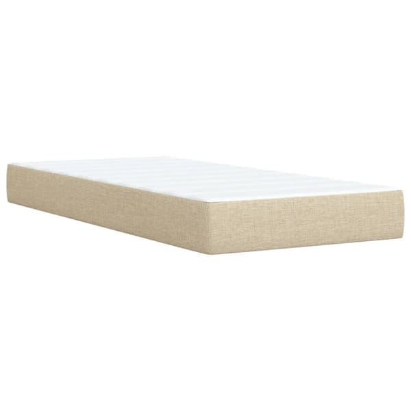 kontinentalseng med madras 100x200 cm stof cremefarvet