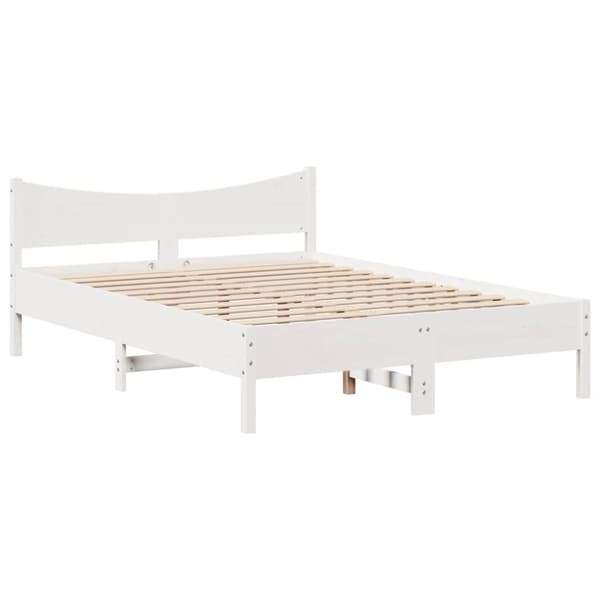 sengeramme med skuffer 140x200 cm massivt fyrretræ hvid