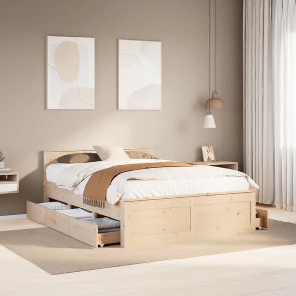 sengeramme m. sengegavl 160x200 cm uden madras massivt fyrretræ