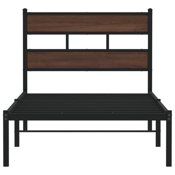 sengeramme m. sengegavl 90x200 cm uden madras brun egetræsfarve