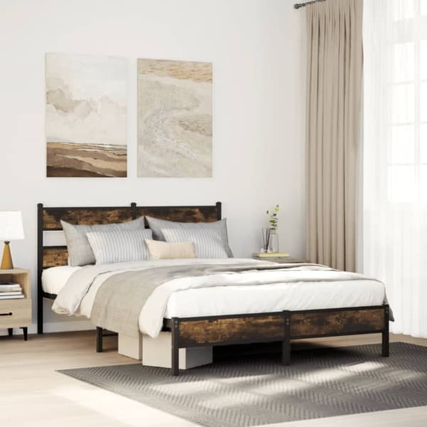 Sänky päätyllä ilman patjaa Sonoma Oak 150x200 cm