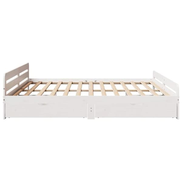 sengeramme uden madras 200x200 cm massivt fyrretræ hvid