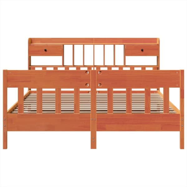 sengeramme uden madras 180x200 cm massivt fyrretræ gyldenbrun