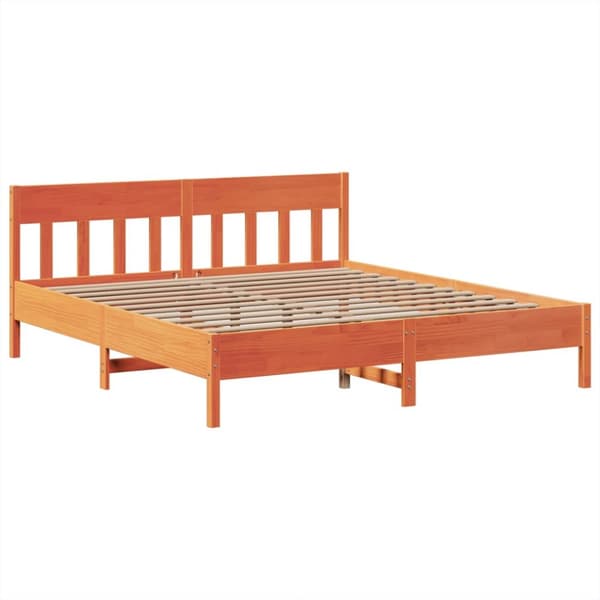 sengeramme uden madras 180x200 cm massivt fyrretræ gyldenbrun