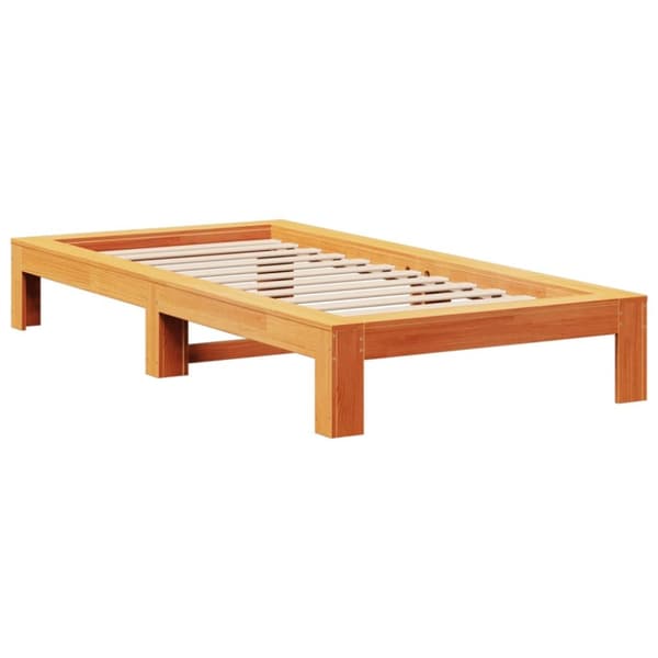Sängynrunko ilman patjaa vahanruskea 75x190 cm täysi mänty