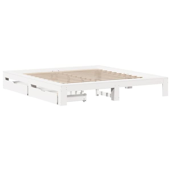 Sängram utan madrass vit 180x200 cm massiv furu