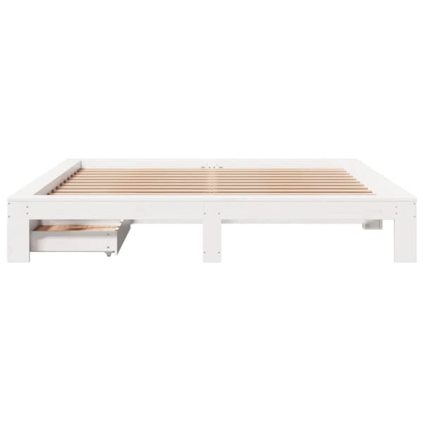 Sängram utan madrass vit 180x200 cm massiv furu