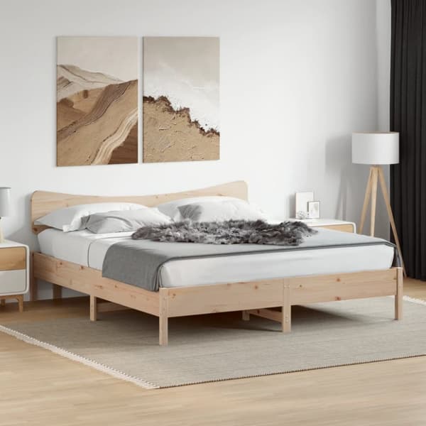 sengeramme uden madras 200x200 cm massivt fyrretræ