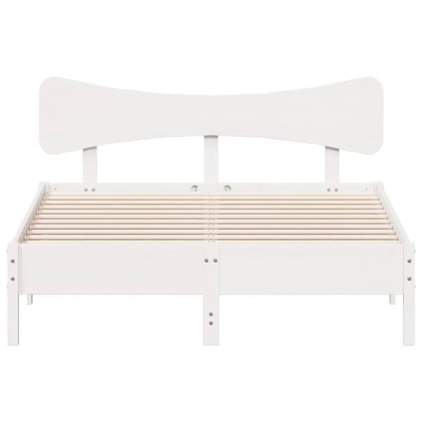 sengeramme uden madras 120x200 cm massivt fyrretræ hvid