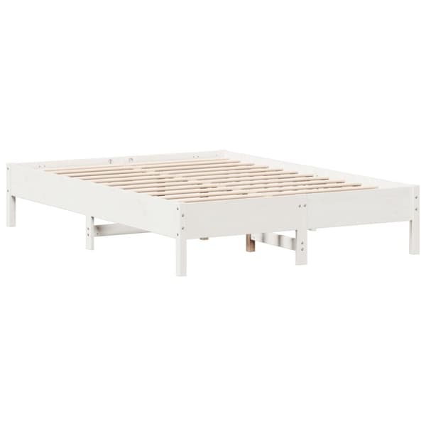sengeramme uden madras 120x200 cm massivt fyrretræ hvid