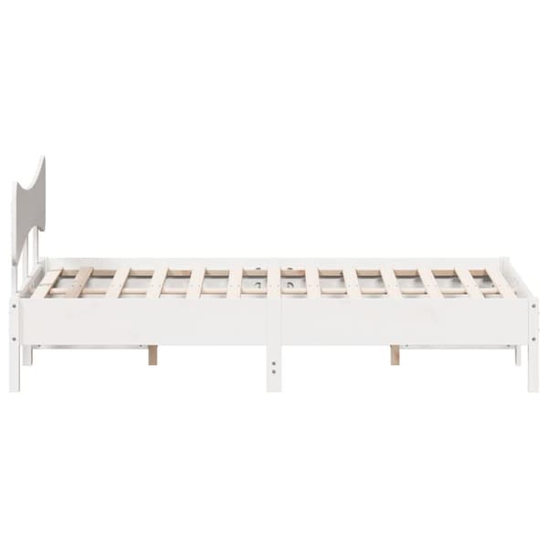 sengeramme uden madras 120x200 cm massivt fyrretræ hvid