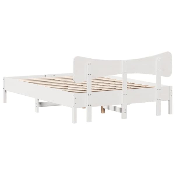 sengeramme uden madras 120x200 cm massivt fyrretræ hvid
